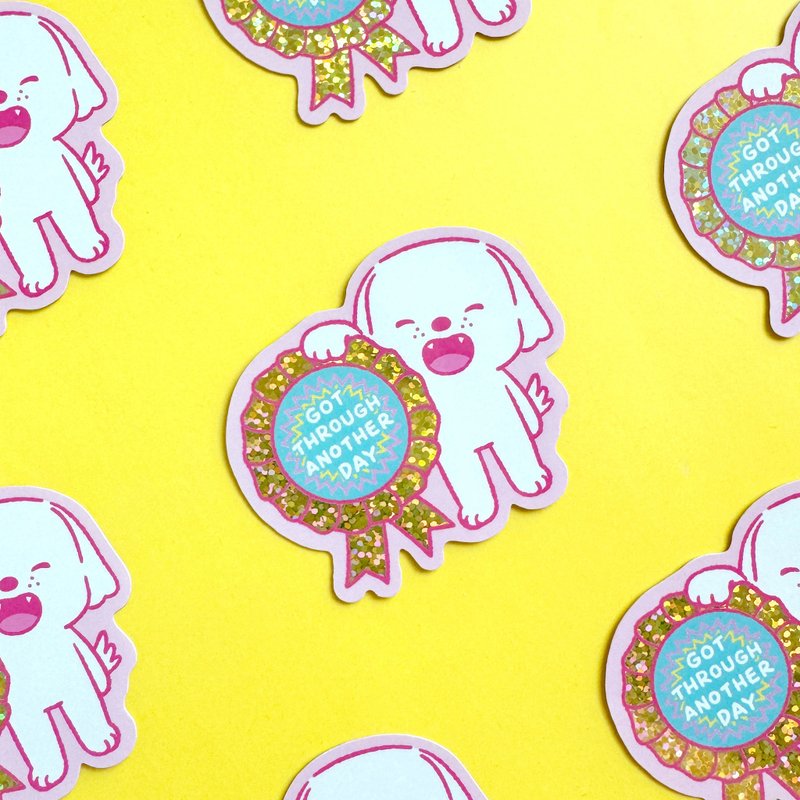 Glitter Sticker - Got Through Another Day - 貼紙 - 防水材質 