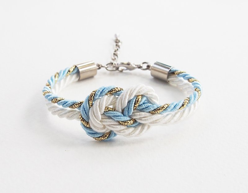 Glitered blue/White infinity bracelet - Bracelets - Other Materials Blue