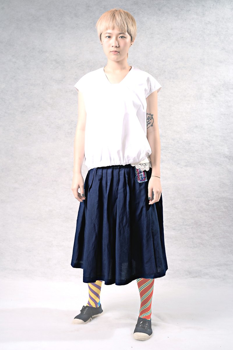 Wenqing classic two-wear knee-length skirt
