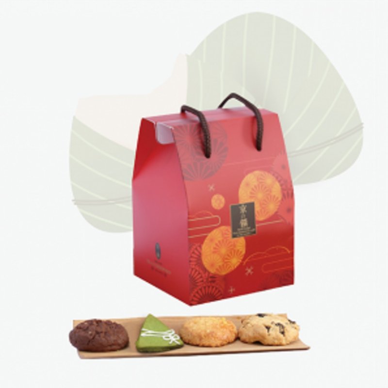 [Eden Taichung Canaan Garden] Dragon Boat Festival Joyful Small Suitcase - Comes with Sachet Charm - Handmade Cookies - Paper Green