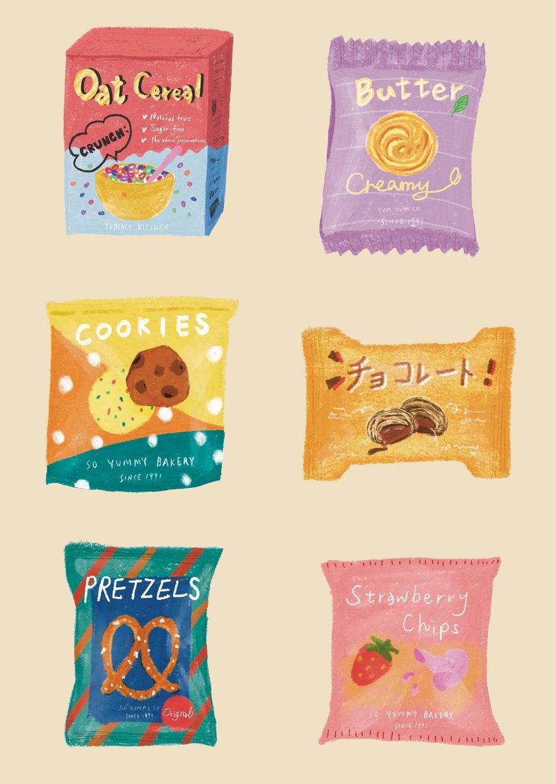 Snack Cookies Postcard - การ์ด/โปสการ์ด - กระดาษ 