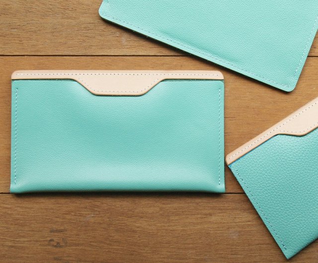 iPhone 11 / XR-ティファニーブルーレザー電話ケース/通帳ケース