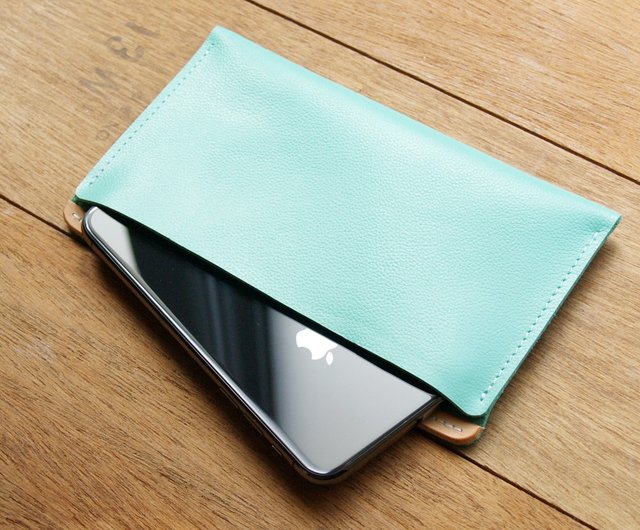 iPhone 11 / XR-ティファニーブルーレザー電話ケース/通帳ケース