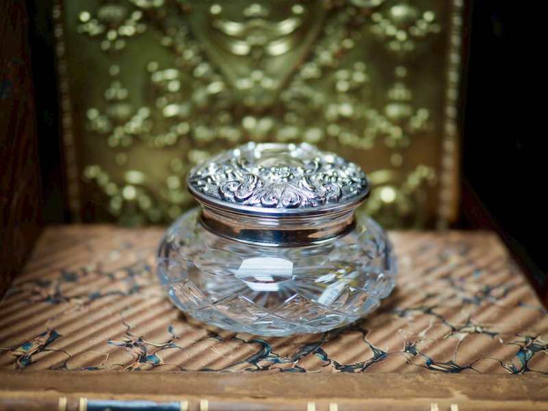Birmingham 1978銀蓋雕花玻璃盒B&Co - 擺飾/家飾品 - 純銀 銀色