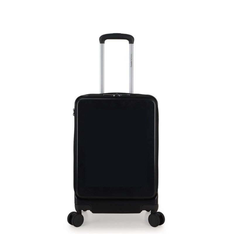 Traveler's Choice 21-Inch Front-Opening Zip Luggage - Mirror Black - กระเป๋าเดินทาง/ผ้าคลุม - พลาสติก สีดำ