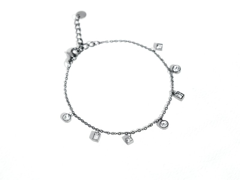 7-Stone Bracelet | Grey - สร้อยข้อมือ - สแตนเลส สีเทา