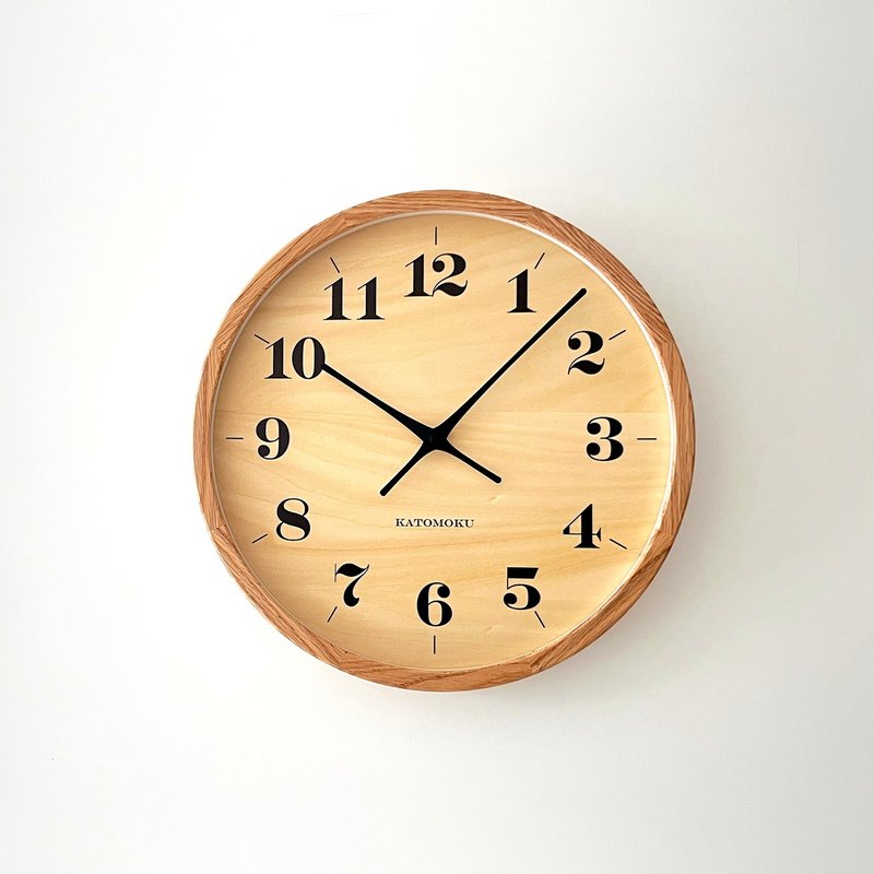 KATOMOKU muku clock 22 LL-size 橡木(km-142OA) 掛鐘 日本製造 - 時鐘/鬧鐘 - 木頭 卡其色