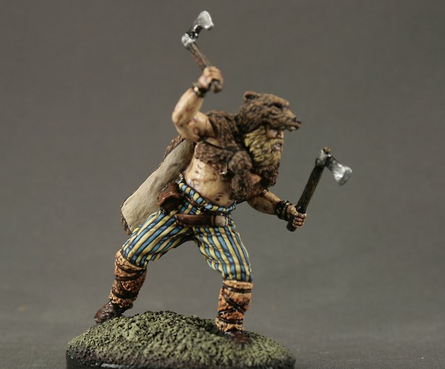 1/30 Viking Berserk Warrior Tin Metal Soldier handmade figure 70mm miniature NEW 