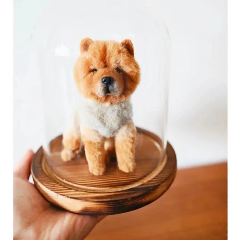 客制化逼真犬 羊毛氈 松獅犬 寵物 娃娃 定制 手工 狗狗猫咪 139 - 貓/狗玩具 - 羊毛 多色