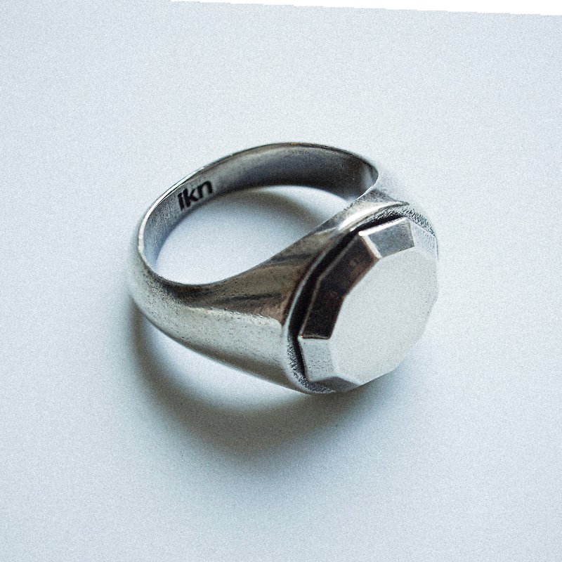 純銀單顆寶石造型戒指 - 戒指 - 純銀 