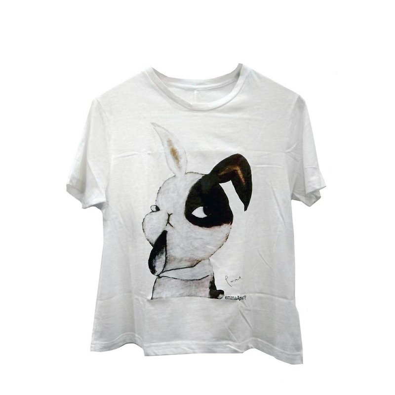emmaAparty illustrator T: think about rabbits (short version limited edition) - Women's T-Shirts - Cotton & Hemp White