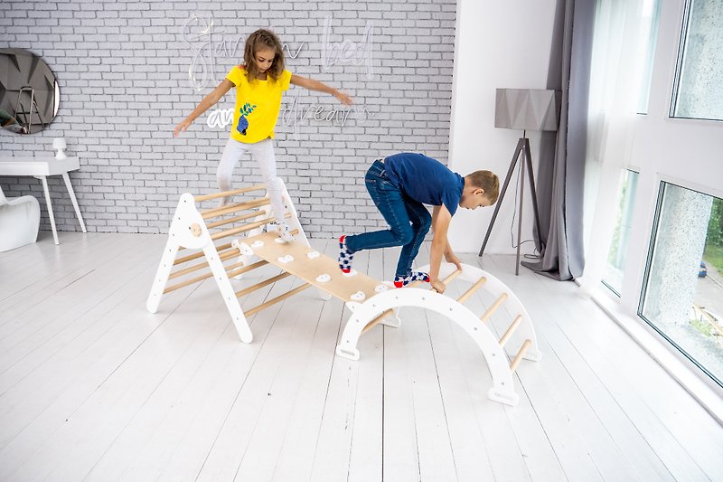 Pikler set Wood play gym Climbing frame Climbing ladder - Kids' Furniture - Wood 