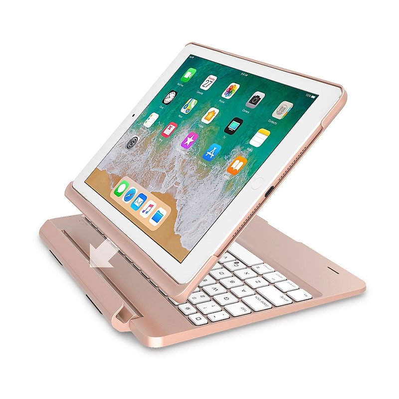 iPad 9.7 inch 2018 2017 Detachable Bluetooth Keyboard - Tablet & Laptop Cases - Plastic Pink