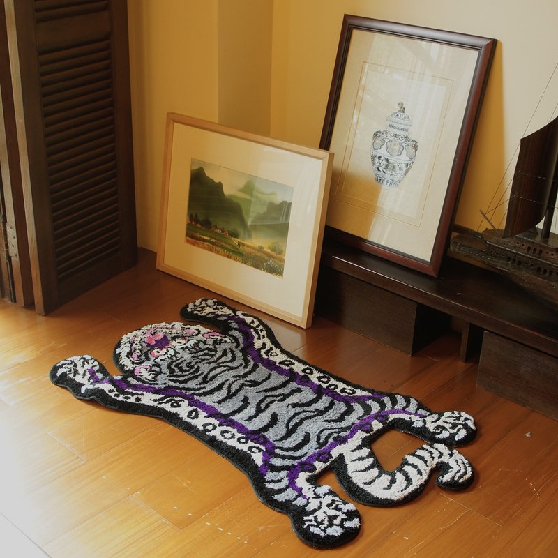 RAW EMOTIONS mascot tiger purple rug - Rugs & Floor Mats - Polyester Purple