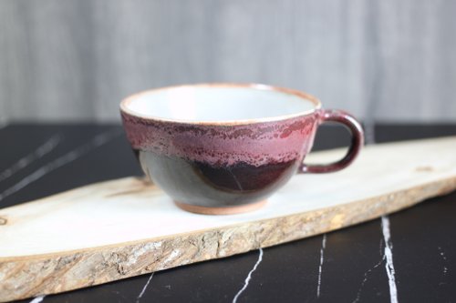 自然釉文創工作室 【母親節禮物】手作陶 寬口咖啡杯 慢火雅風許庭嘉手作