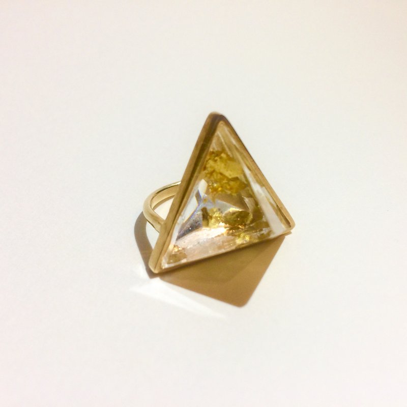 PRISM三角リング　ゴールド金箔 - 戒指 - 其他金屬 金色