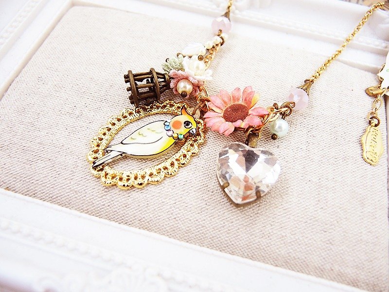 §HUKUROU§ sun bird lace flower necklace - Necklaces - Other Metals 