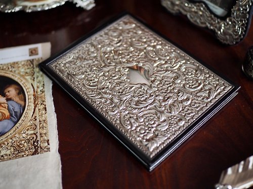 Reborn Antique 古董雜貨鋪 英國早期純銀牛皮電話簿