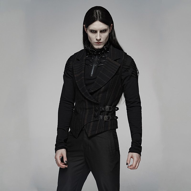 Gothic Gorefiend Classic Vertical Vest - เสื้อกั๊กผู้ชาย - วัสดุอื่นๆ สีดำ