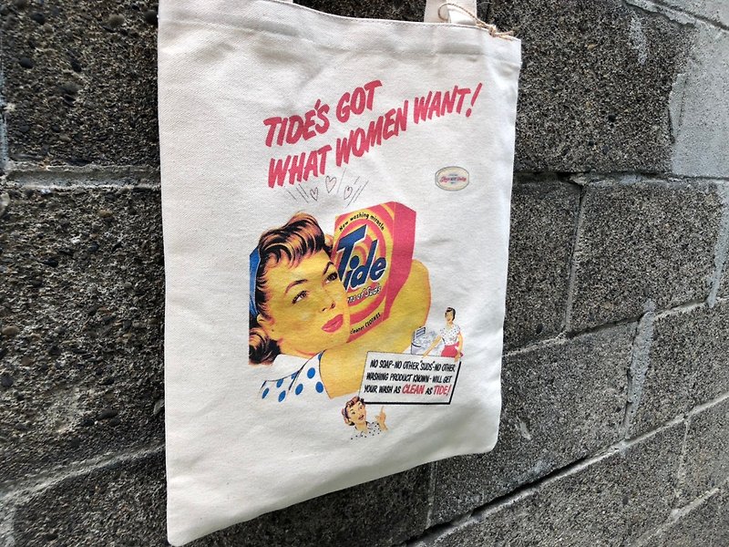 Tide style canvas bag - Messenger Bags & Sling Bags - Cotton & Hemp White