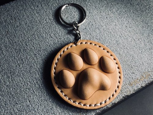Mini5 leather craft life 【Mini5】菱角尖掌型肉球鑰匙圈 (原皮)