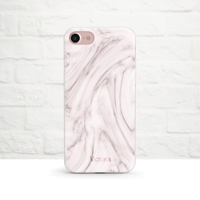 Marble, Personalize, Clear Soft Case, iPhone 7, iPhone 7 plus, iPhone 6, iPhone SE - Phone Cases - Rubber Gray
