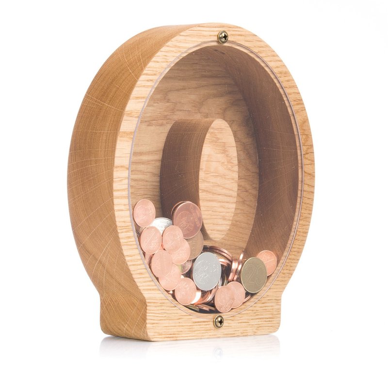 LETTER Piggy bank for boys girls adults Wood Montessori toy for kids - 存錢筒 - 木頭 