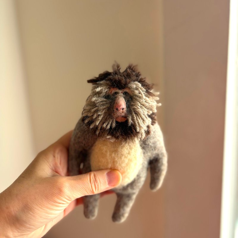 チベットモンキーのキーホルダー - キーホルダー・キーケース - ウール ブラウン