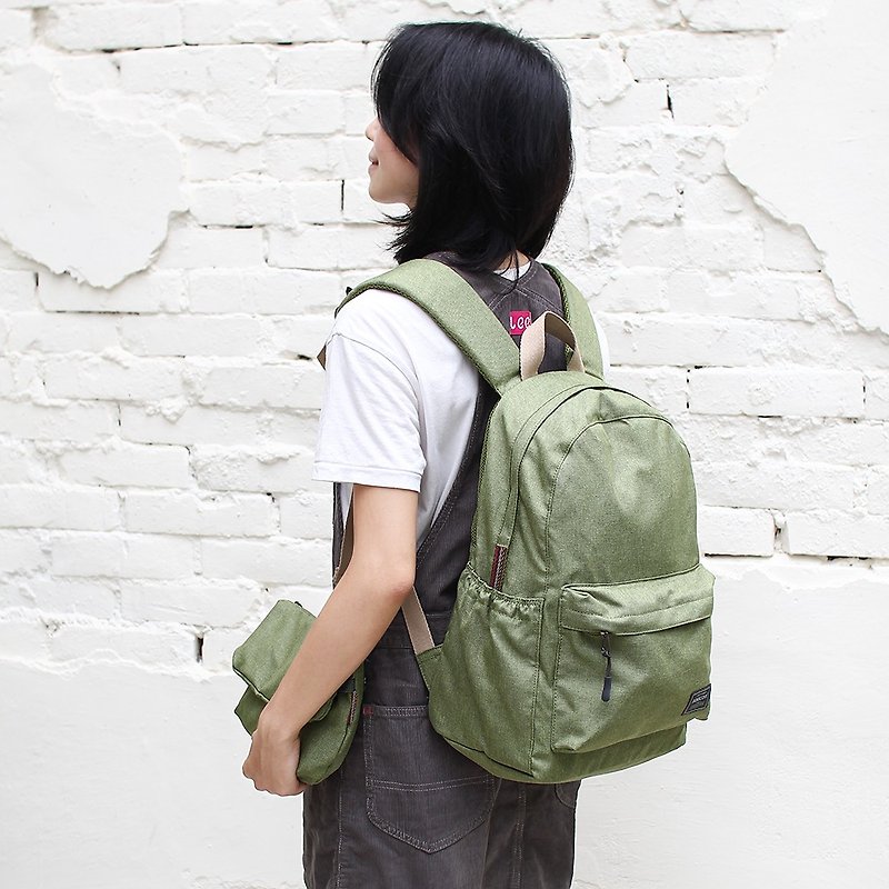 Athena 2 in 1 backpack(14 inch Laptop OK)_Green_105188 - กระเป๋าเป้สะพายหลัง - วัสดุกันนำ้ สีเขียว