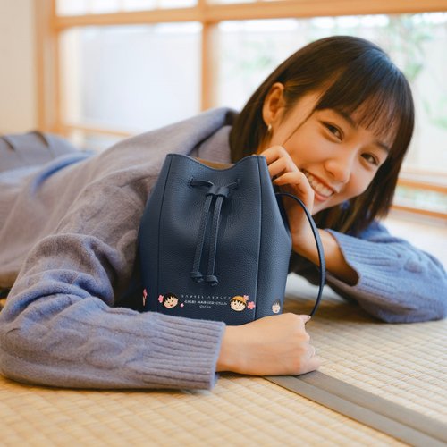 Samuel Ashley x ちびまる子ちゃん コラボ レザーバケットバッグ