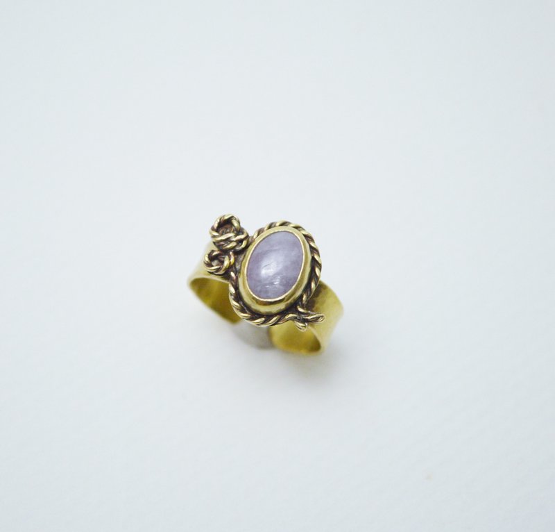 Gift Series-Kunzite-Brass Open Ring - General Rings - Copper & Brass Gold