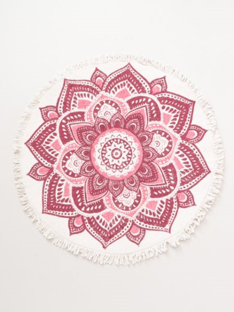 [Hot pre-order] Mandala totem tassel mat (two colors) IHZP91A1 - พรมปูพื้น - ผ้าฝ้าย/ผ้าลินิน 
