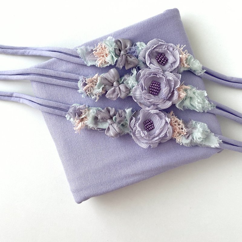 Newborn headband and wrap - 嬰兒飾品 - 繡線 紫色