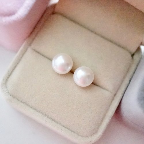 ITS jewelry ITS-E103【925銀・天然淡水珍珠】8mm珍珠耳針耳環