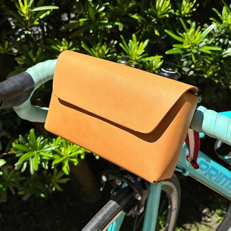 COZI - 100% Veg-Tanned Leather Bike Handlebar bag - Bikes & Accessories - Genuine Leather Brown