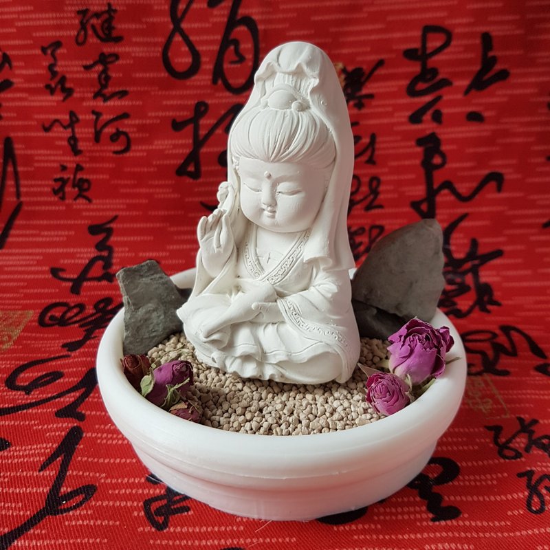 母親節佳禮淨念吉祥小佛之寳瓶觀音 中盤豪華套組 擴香套組 居家 - 香氛/精油/擴香 - 其他材質 白色