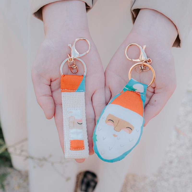 The cutest gift exchange Santa Claus key ring charm - Keychains - Cotton & Hemp Multicolor