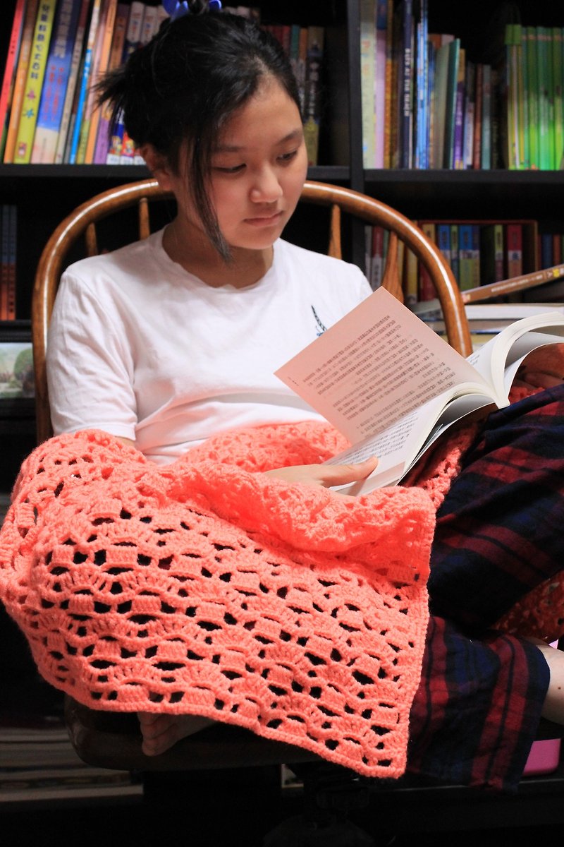 Handmade blanket lively and lively orange - Blankets & Throws - Polyester 