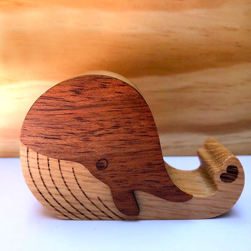 Whales Their Phone Holder White Oak Phone Holder - Phone Stands & Dust Plugs - Wood Brown