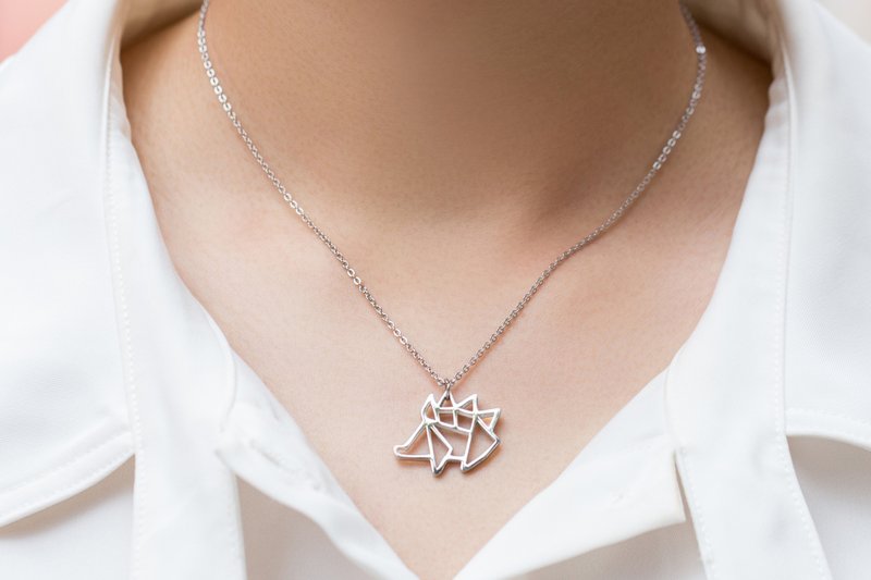 刺蝟- 幾何短鍊系列- 抗敏醫療鋼 - 項鍊 - 不鏽鋼 銀色