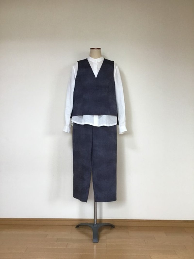 Pinkoi Proxy Purchase -  Kimono Remake with Tsumugi Vest - Women's Tops - Cotton & Hemp 