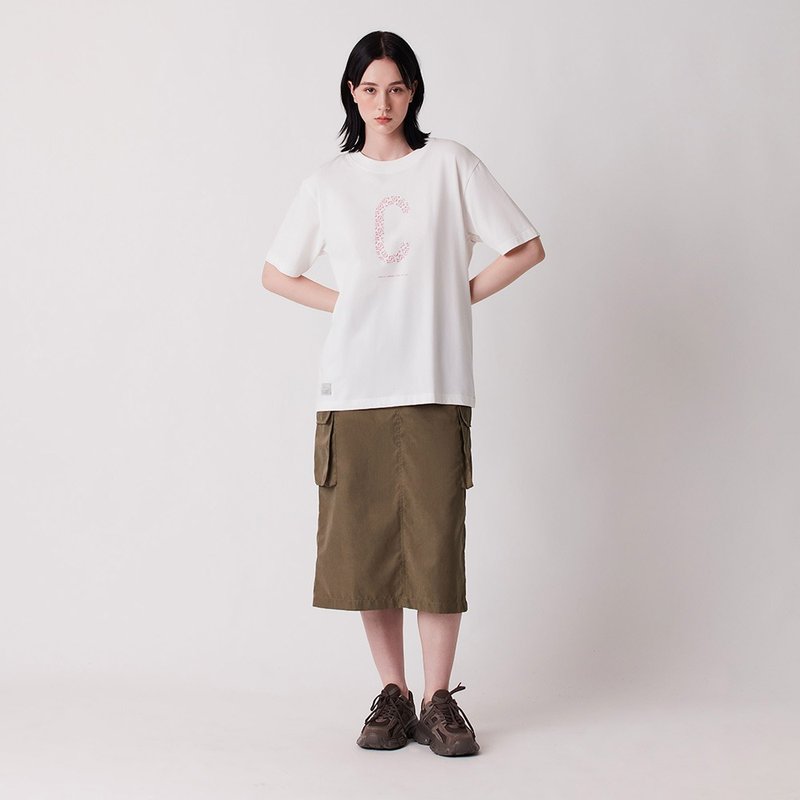 純棉印花LOGO圓領Tee - 女 T 恤 - 棉．麻 