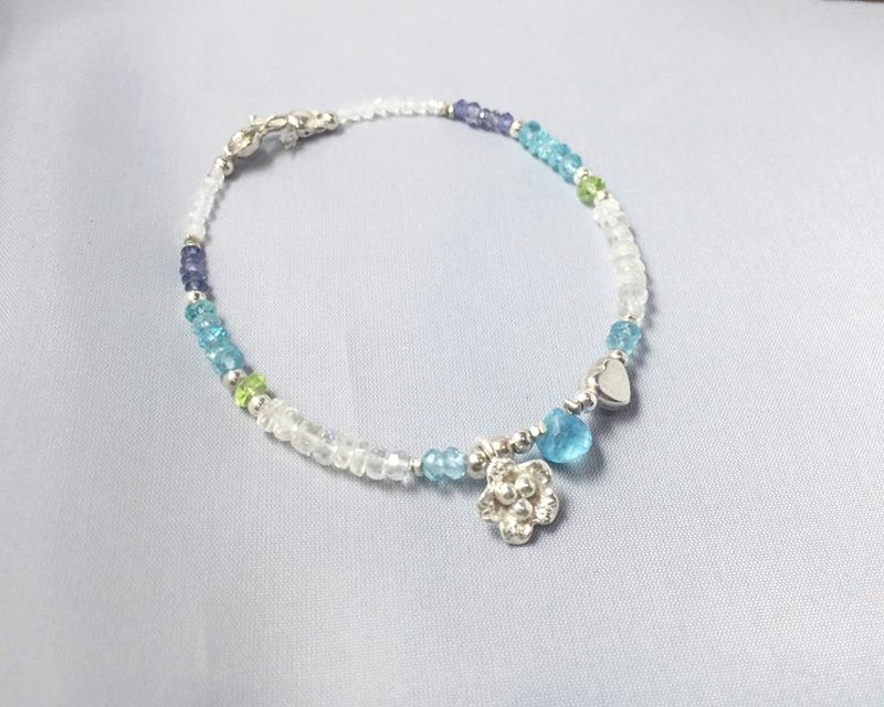 MH純銀天然石訂製系列_水精靈（數量：1） - 手鍊/手環 - 寶石 藍色