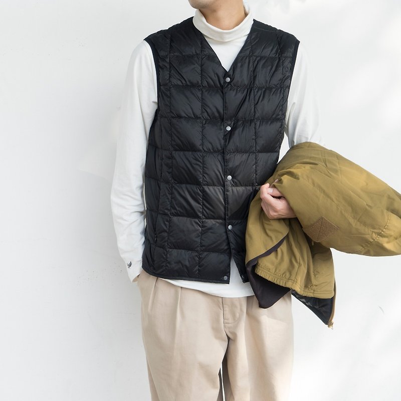 Winter warm down vest, Japanese trend, down vest, light and warm, refuse to bloated - เสื้อกั๊กผู้ชาย - ผ้าฝ้าย/ผ้าลินิน สีดำ