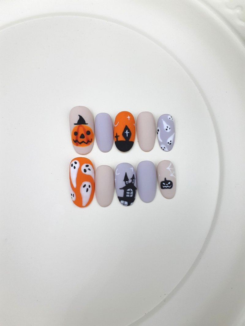 Halloween limited/nail patch - Nail Polish & Acrylic Nails - Resin Multicolor