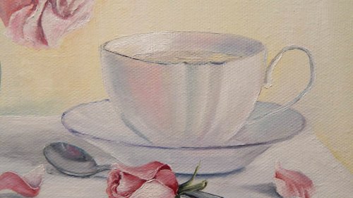ピンクの薔薇 油絵 原画 手描き