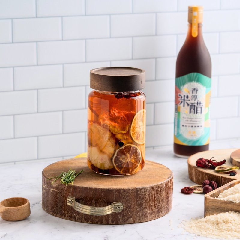 【Yongzhen】Multifunctional Wooden Lid Wide Mouth Glass Jar/Brewing Tank (750ML/1250ML) - แก้ว - แก้ว ขาว