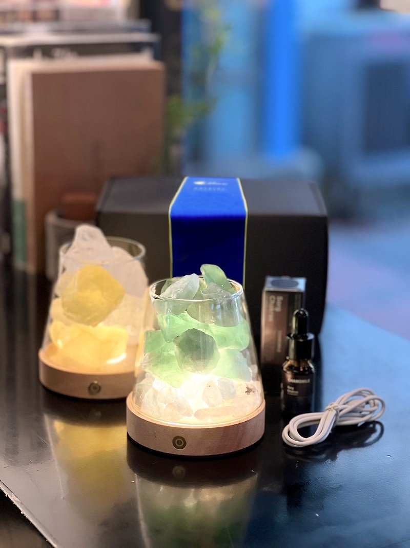Natural Ore Fragrance Lamp Five Elements Crystal [Crystal Lamp] Stone Celestite | Diffusing Essential Oils - น้ำหอม - คริสตัล 