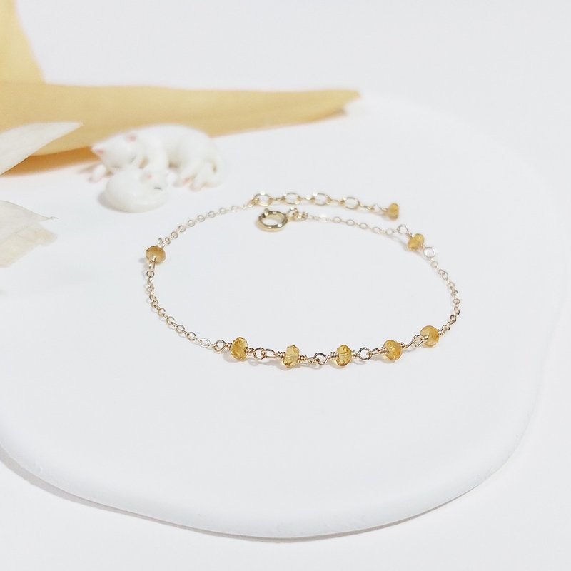 Citrine x 14KGF Bracelet - สร้อยข้อมือ - คริสตัล สีเหลือง