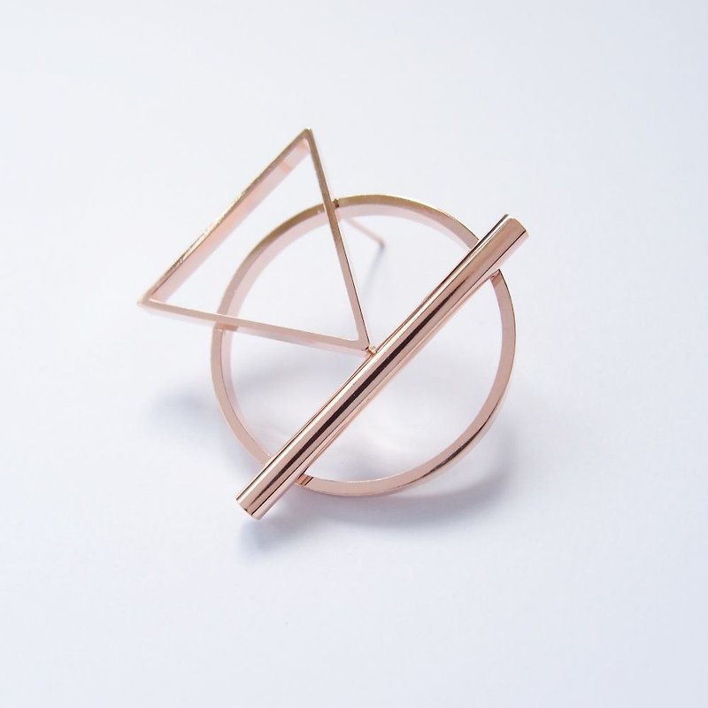 Geometric landscape 1 rose metal earrings - Earrings & Clip-ons - Other Metals 